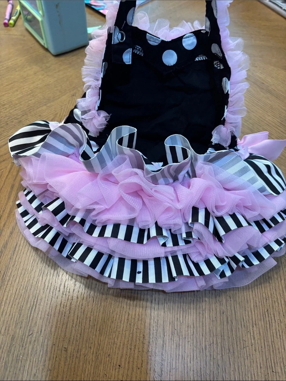 Mud Pie Black and Pink Polka Dot Ruffle romper Dress- cute 1st bday pics